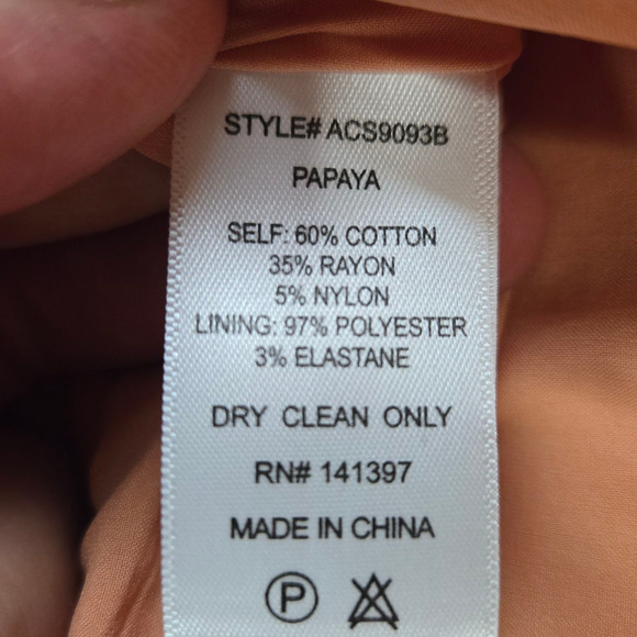 ASTR the Label Papaya Monet Mini Skirt Peach Cotton Blend Slit Front Size Large - Picture 5 of 9